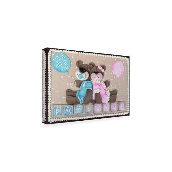 Sugar High 'Bear Boy Girl Gender Reveal' Canvas Art,22x32